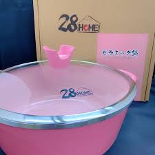 28cm陶瓷鑄鋁煲(粉紅色)